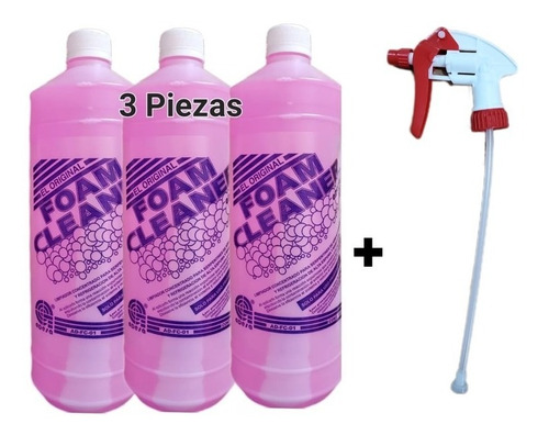 Foam Cleaner Rosa 3 Litros De Limpiador Con 1 Atomizador