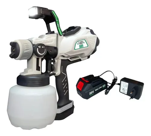 Pistola Pintura Bateria Nauber Power Spray 410W 1.2L HVLP Plástic...