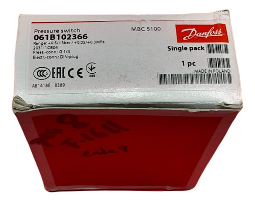 Danfoss 061b102366 Mbc 5100 Presostato De Alta Resistancia