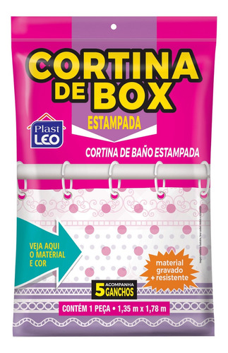 Cortina Plástica Box Simples Com Ganchos Impermeável