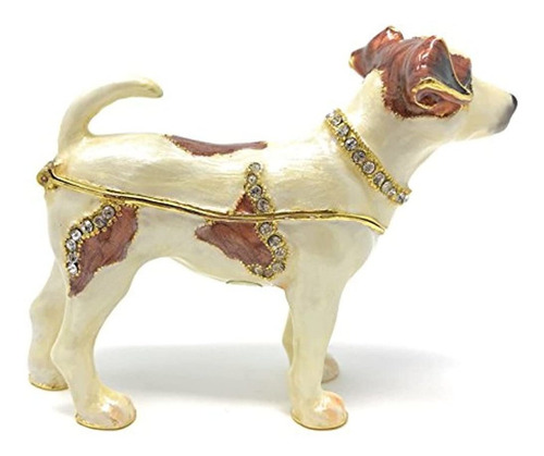 Perro Jack Russell Terrier Esmaltado Joyero Por Kubla Artesa