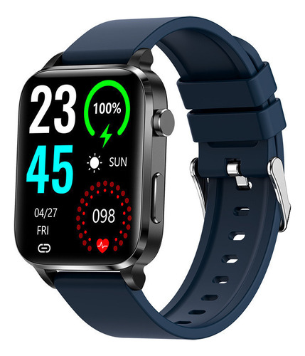 Reloj Inteligente Glucosa Ecg Salud Presión Arterial Hombre Color De La Caja Silicio Azul