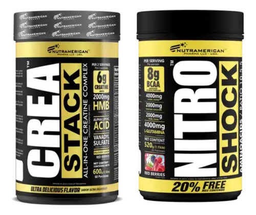 Crea Stack + Nitro Shock Bcaa - Unidad a $234906