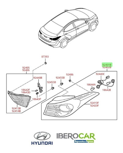 Imagen 4 de 6 de Farol Trasero Izquierdo Original Hyundai Elantra 2013-2016