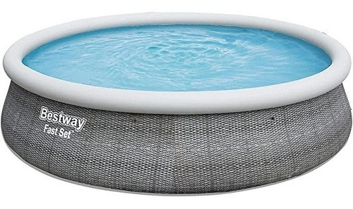 Pileta inflable redonda Bestway Fast Set 57443 de 3.66m x 76cm 5377L gris caja