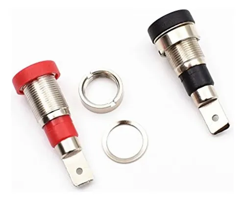 10 Piezas Negro Y Rojo 4 Mm Banana Jack Socket Hembra Adapta