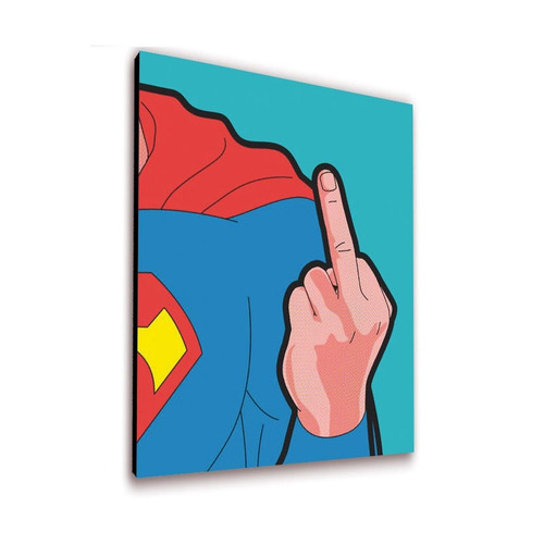 Cuadro 20x25cms Decorativo Superman - Pistola+envío Gratis