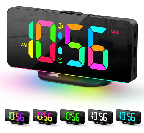 Reloj Despertador Digital Para Dormitorios, Pantalla Grande.