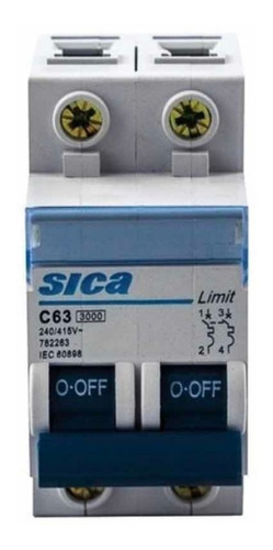 Termica Bipolar Sica 63 Amp Llave Térmica 2x63 