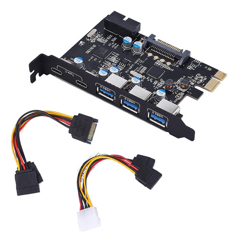 Pci-e A Usb 3.0 C Más Una Tarjeta Pci Express De 5 Puertos Y