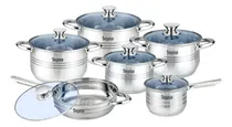 Comprar Juego Ollas De Acero Professional 12 Piezas Color Azul