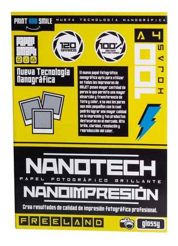 Imagen 2 de 5 de Papel Fotográfico Brillante Glossy 120 Gr A4 100 Hojas