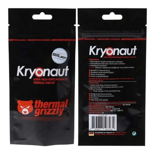 Imagem 5 de 5 de Pasta Termica Thermal Grizzly Kryonaut Cpu Gpu Ps4 Xbox - 1g