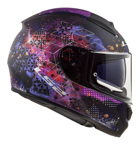 Capacete Ls2 Vector Ff397 Cosmos Matt Black Pink Brinde