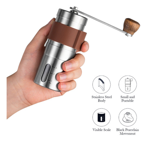 Moedor De Café Manual Portátil Com Rebarbas De Cerâmica Ajus