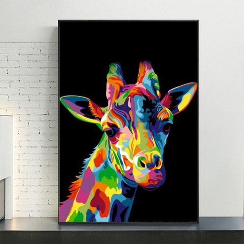 Imagen 1 de 10 de  Cuadros-jirafa Colores ,decorativo,95x60cm-16k Resolución