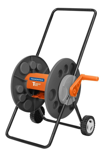 Imagen 1 de 8 de Carro Enrollador Soporte De Manguera Ruedas 55mts Tramontina