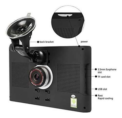 9 Pulgadas 2 En 1 Camión Gps Dvr Sistema De Navegación De