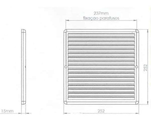 Imagem 5 de 7 de Grade De Ventilação Quadrada 25x25 Cm Com Tela Gq2525 4 Unid