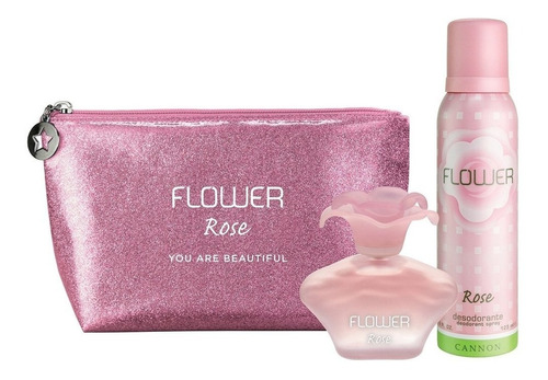 Perfume Mujer Flower Rose Eau De Toilette 40ml + Desodorante en Bolso