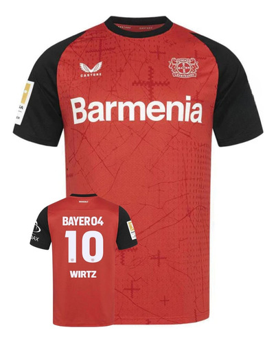 Camiseta Bayer Leverkusen Titular 2024/25 #10 Wirtz -castore