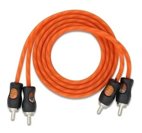 Imagem 1 de 3 de Cabo Rca 1 Mt - Kx3 - Laranja Silicone