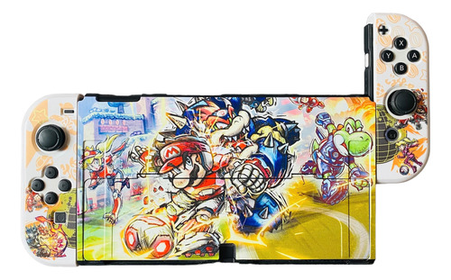 Nintendo Switch Oled Mario Strikers Futbol Protector Joy Con