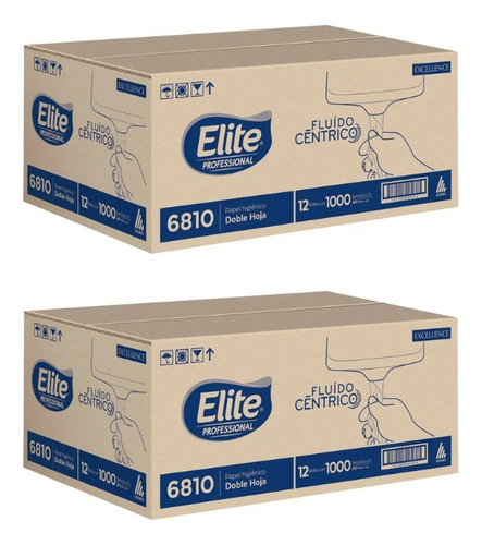 Papel Higiénico Elite Profesional 2 Cajas Con 12 Rollos C/u 