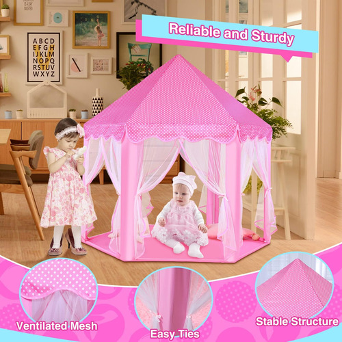 Carpa De Juego Monobeach Princess Castle Para Niñas Gran 55