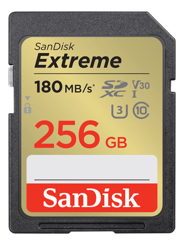 Cartão Sdxc 256gb Sandisk Extreme 4k 180mb/s Uhs-i V30 U3