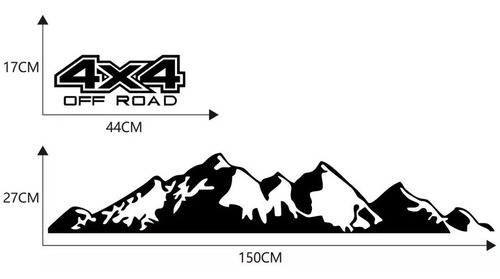 2pzs Vinil Sticker  Calcas 150cm Montaña 4x4 Off Road Batea 