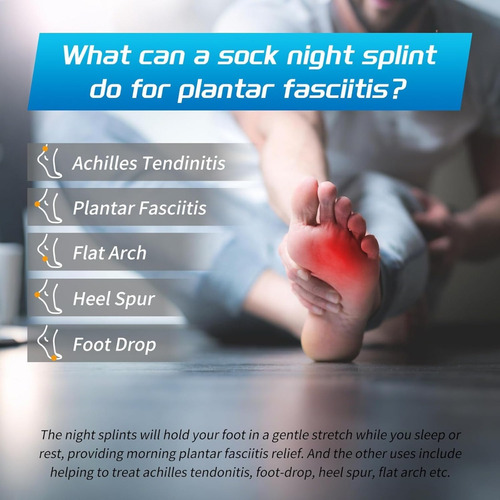 Calcetín De Férula Nocturna Para Fascitis Plantar Con Bola D