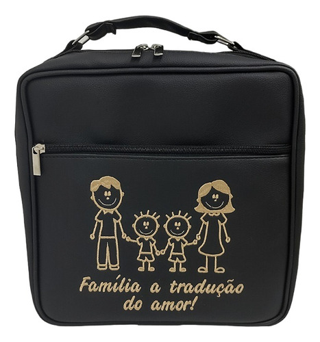 Bolsa Porta Pratos Personalizado P/ Almoços Cor Preta