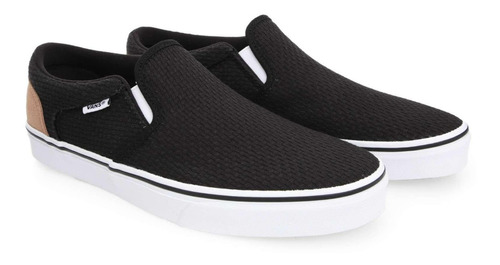 Vans Asher Textured Black/white Originales 616-44 Slip On