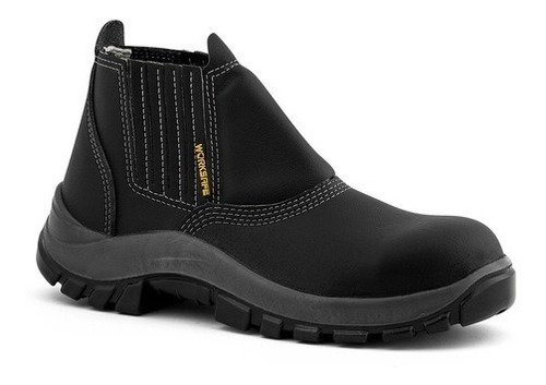 Botin Cuero Punta Plastica Sin Cordon Worksafe