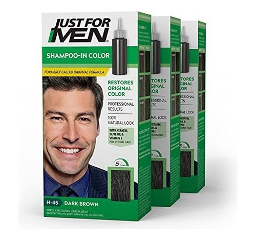 Just For Men Tintura De Cabello Marron Ceniza H-25 X 3 Und