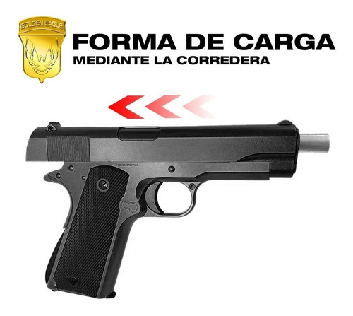 Imagen 5 de 10 de Pistola Airsoft Full Metal Colt 1911 6 Mm Resorte Spring Bbs