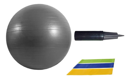 Kit Pelota Pilates 75 Cm + 3 Bandas + Inflador Sport Maniac