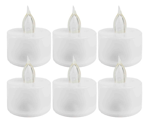 Set X6 Velas Led De Plastico Calida Decoracion Souvenir Bz3