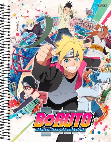 Caderno Universitário 1 Matéria Capa Dura Boruto 80 Folhas