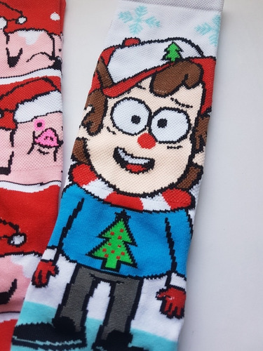 Calcetas Gravity Falla Navideño Mabel Dipper Waddles Navidad
