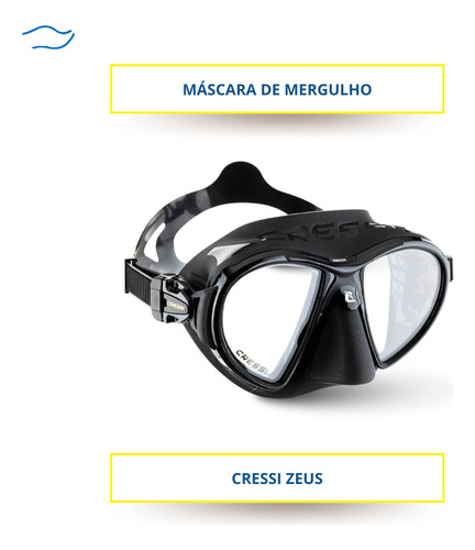 Máscara De Mergulho Cressi Zeus Snorkeling Apnéia Pesca Sub
