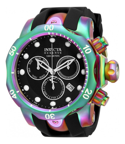 Invicta Venom Reserve 15984 54m Iridicente Swiss Original Cor da correia Preta Cor do bisel Prata Cor do fundo Preto