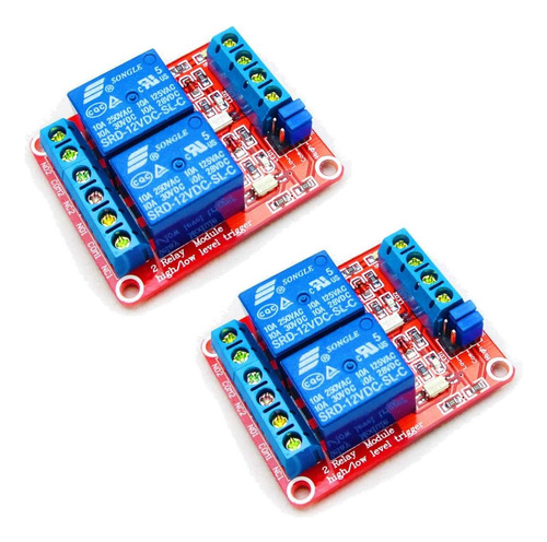 Modulo De Rele 12v De 2 Canales Con Optoacoplador Arduino