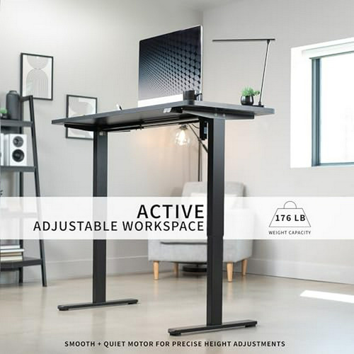 Mesa De Altura Ajustable Eléctrica Vivo 60 X 24 , Negro, Pa