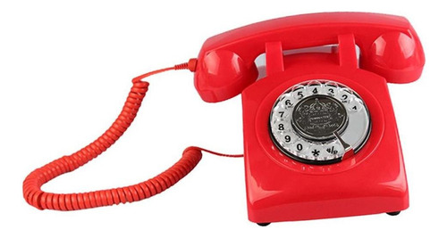 . Teléfono De Marcación De Estilo Clásico Rojo
