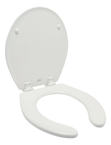 Asiento Para Baño Madera Redondo Blanco Frente Abierto Bemis