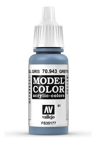 Vallejo Model Color 17ml Pintura Acrílica Color 61 Azul Gris 70.943