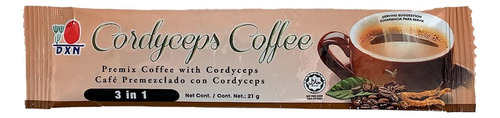 DXN Café Cordyceps 3 en 1 | Café Instantáneo Soluble Cargado con Cordyceps | Mushroom coffee con hongos Adaptogenos | Cafe de Champiñones Orgánico y Aromático | 20 Porciones Por Empaque