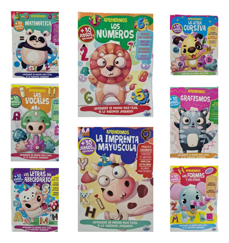 Combo 8 Libros Para Aprender Con Juegos Y Actividades